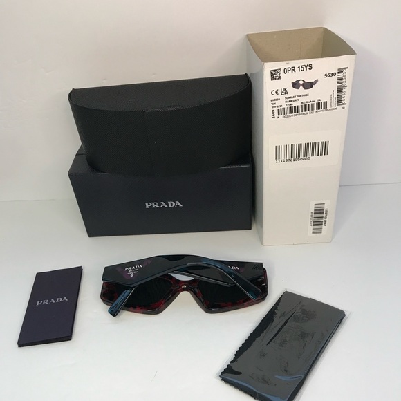 New Authentic Prada Dark Gray Irregular Ladies Sunglasses PR 15YS 09Z5S0 51 - Picture 11 of 14